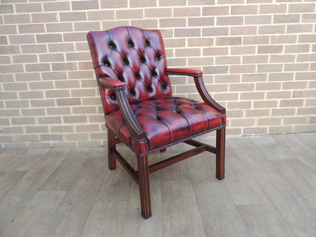 Chesterfield Ox Blood Chair - Image 8