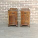 Queen Anne Walnut Bedside Cabinets