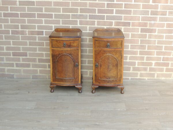 Queen Anne Walnut Bedside Cabinets