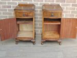 Queen Anne Walnut Bedside Cabinets - Image 6