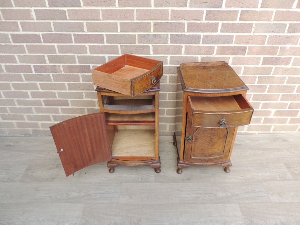 Queen Anne Walnut Bedside Cabinets - Image 12