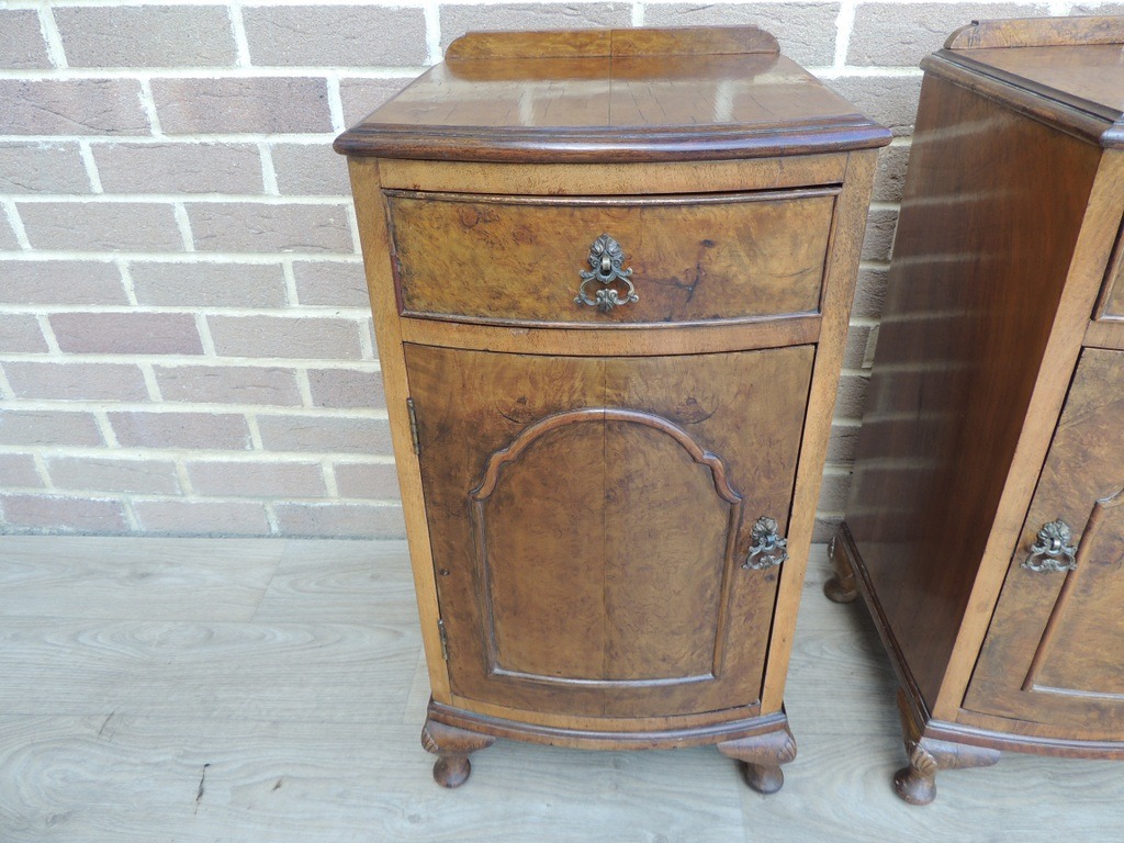 Queen Anne Walnut Bedside Cabinets - Image 13