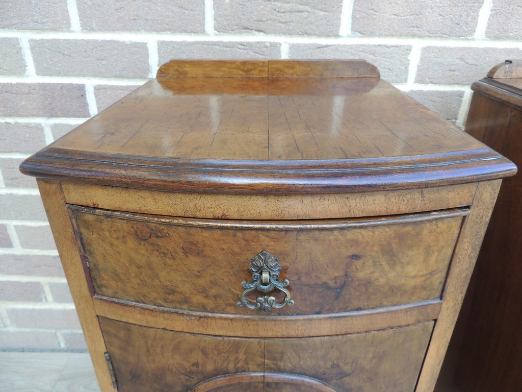 Queen Anne Walnut Bedside Cabinets - Image 15