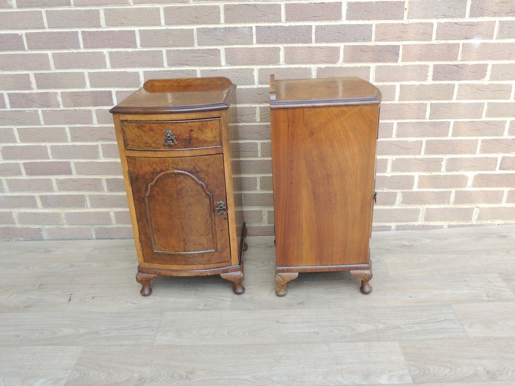 Queen Anne Walnut Bedside Cabinets - Image 21