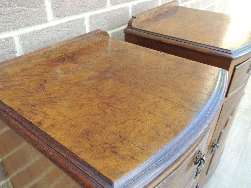 Queen Anne Walnut Bedside Cabinets - Image 22