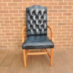 Chesterfield Antique Blue Carver Chair