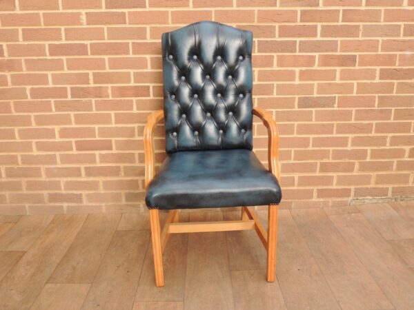 Chesterfield Antique Blue Carver Chair