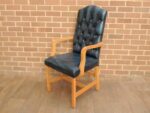 Chesterfield Antique Blue Carver Chair - Image 3