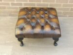 Chesterfield Whiskey Brown Footstool - Image 4