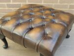 Chesterfield Whiskey Brown Footstool - Image 5