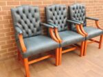 3 Chesterfield Chairs - Image 3