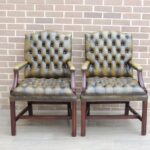 Pair of English Chesterfield Gainsborough Chairs