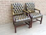 Pair of English Chesterfield Gainsborough Chairs - Image 3