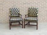 Pair of English Chesterfield Gainsborough Chairs - Image 4