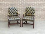 Pair of English Chesterfield Gainsborough Chairs - Image 5