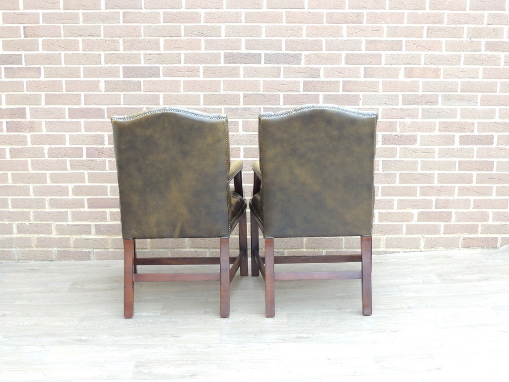 Pair of English Chesterfield Gainsborough Chairs - Image 8