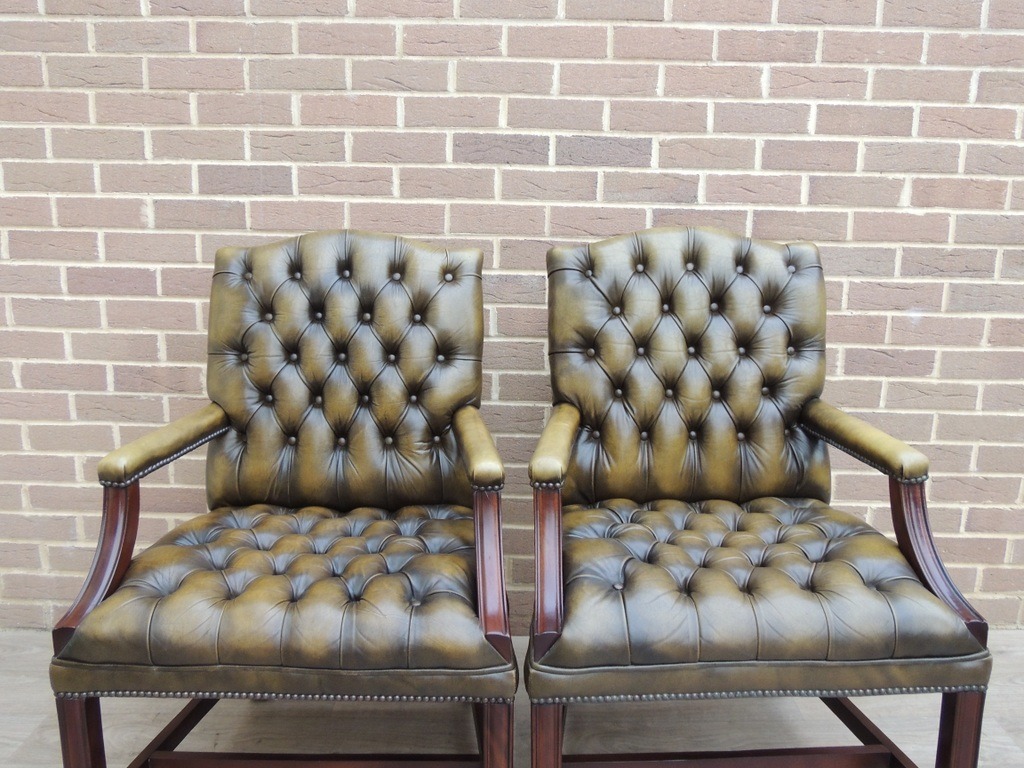 Pair of English Chesterfield Gainsborough Chairs - Image 13