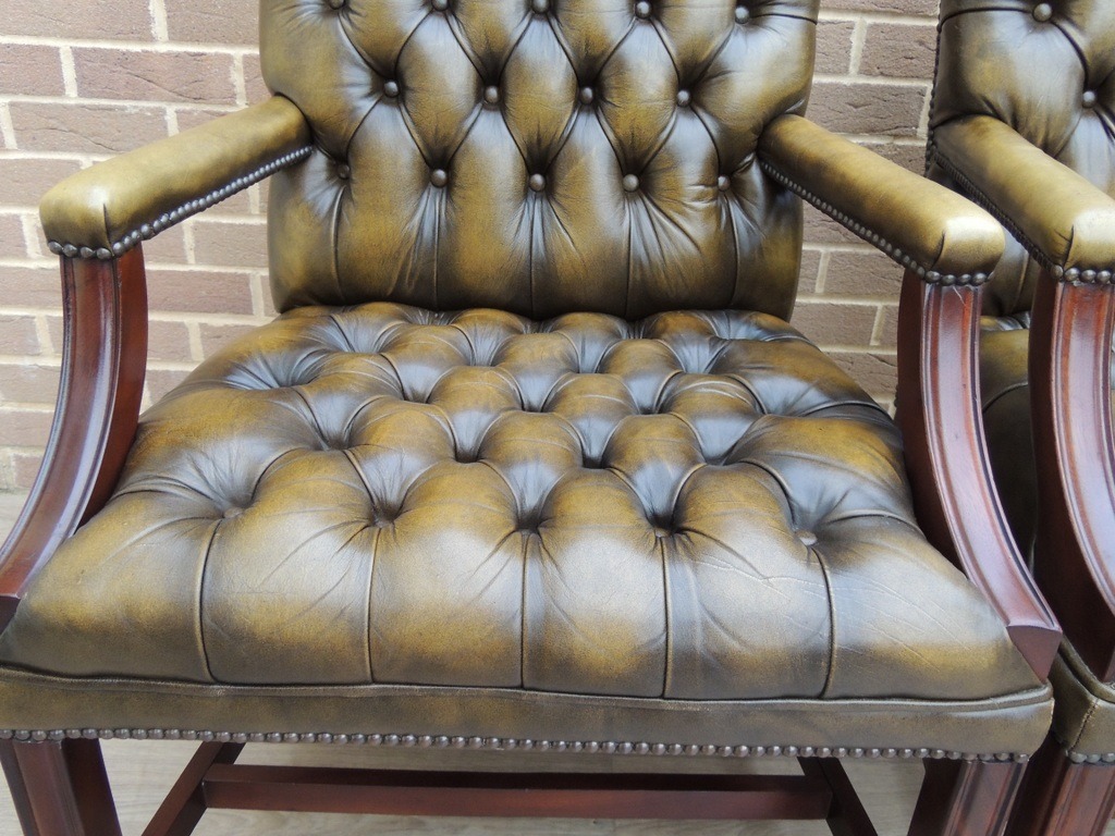 Pair of English Chesterfield Gainsborough Chairs - Image 16