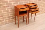 Pair of French Cherry Bedside Tables - Image 5
