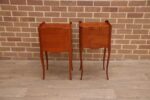 Pair of French Cherry Bedside Tables - Image 12