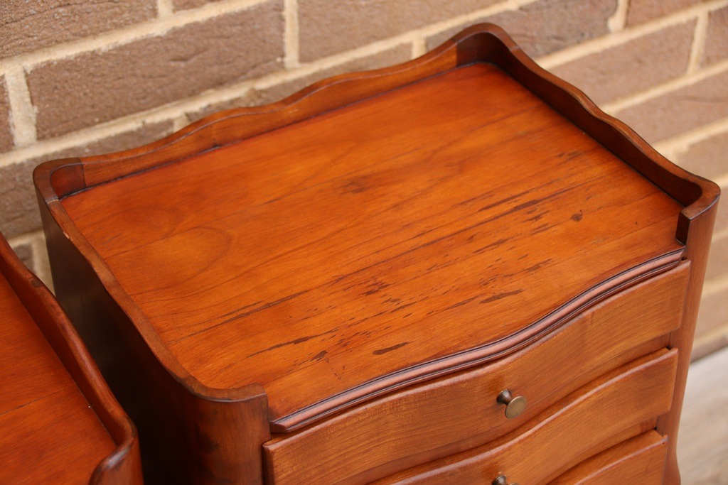 Pair of French Cherry Bedside Tables - Image 14