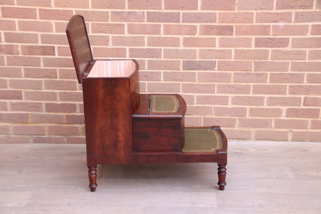English Mahogany Library Antique Steps - Image 6