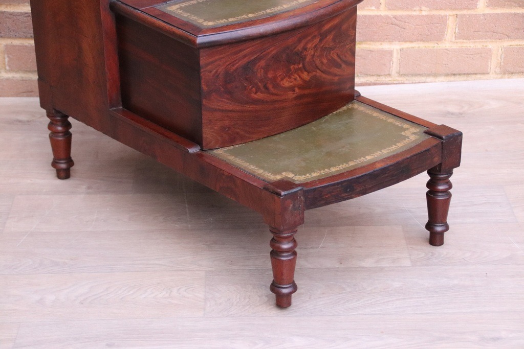 English Mahogany Library Antique Steps - Image 12