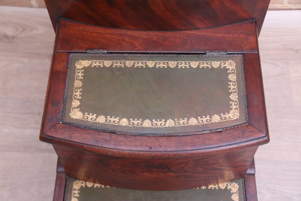 English Mahogany Library Antique Steps - Image 17