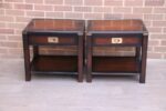 Military Campaign Bedside Tables - Image 2