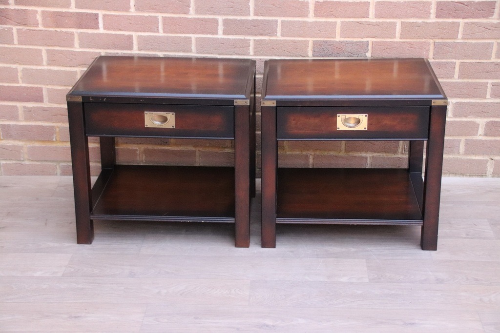 Military Campaign Bedside Tables - Image 2