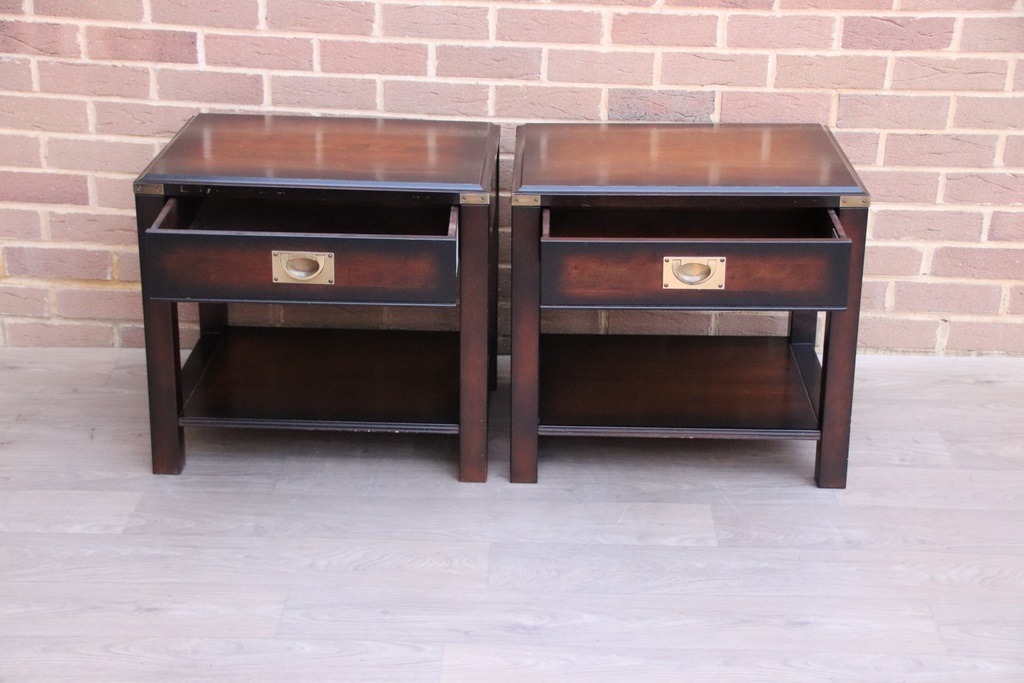 Military Campaign Bedside Tables - Image 6