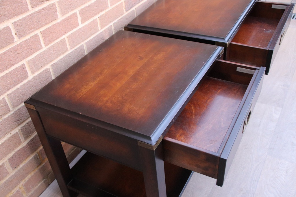 Military Campaign Bedside Tables - Image 8