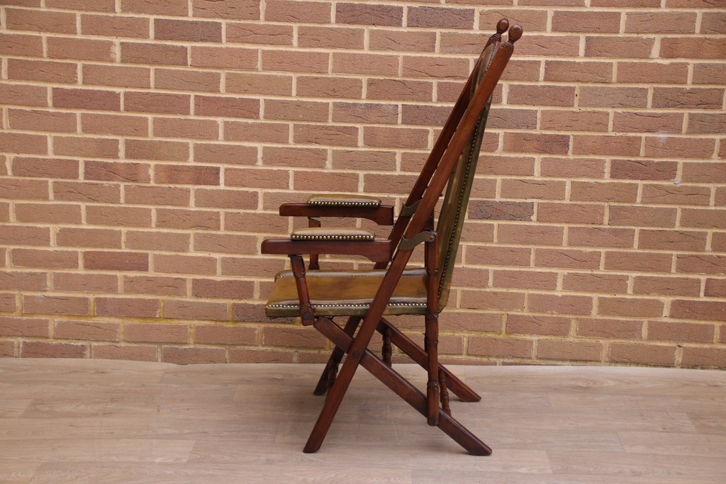 Campaign Antique Folding Deck Chair - Image 6