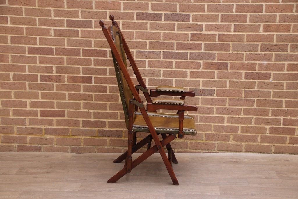 Campaign Antique Folding Deck Chair - Image 8