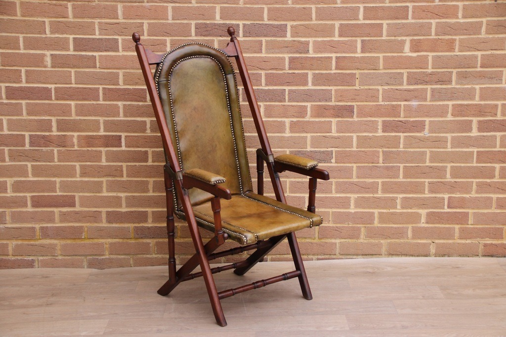 Campaign Antique Folding Deck Chair - Image 9