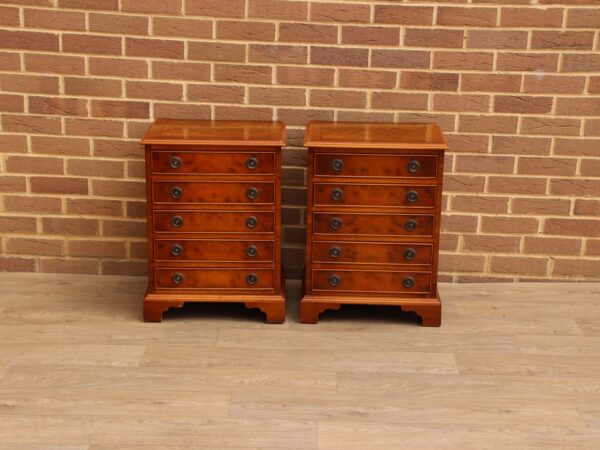 Pair of Oak Burr Bedside Chests