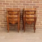 Pair of French Bombe Bedside Tables