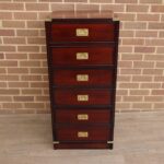 Mahogany Military Campaign Filing Cabinet
