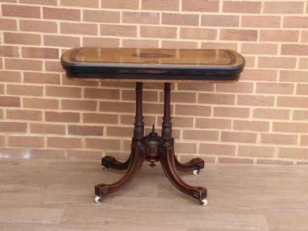 Victorian Burr Walnut Card Table