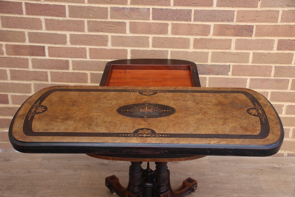 Victorian Burr Walnut Card Table - Image 7