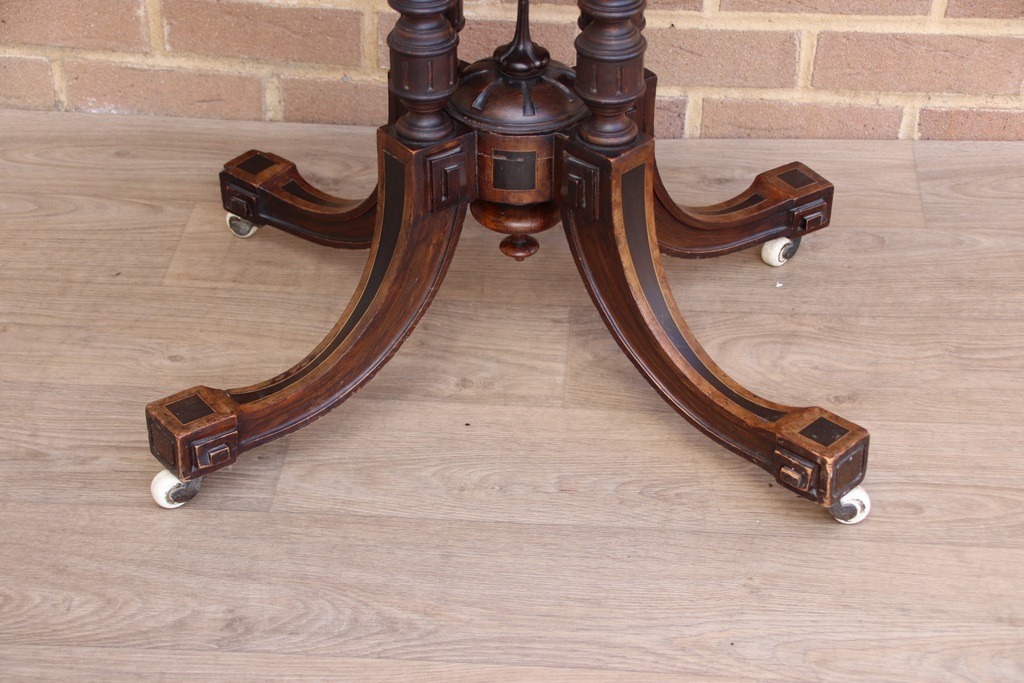 Victorian Burr Walnut Card Table - Image 15
