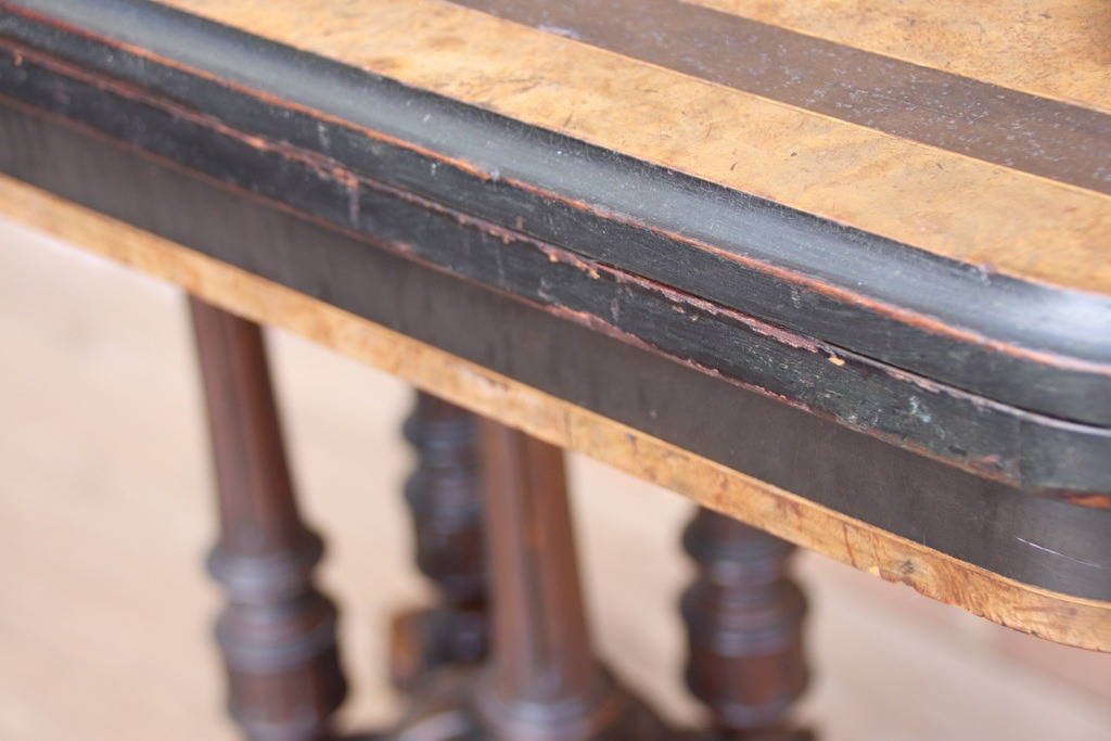 Victorian Burr Walnut Card Table - Image 20