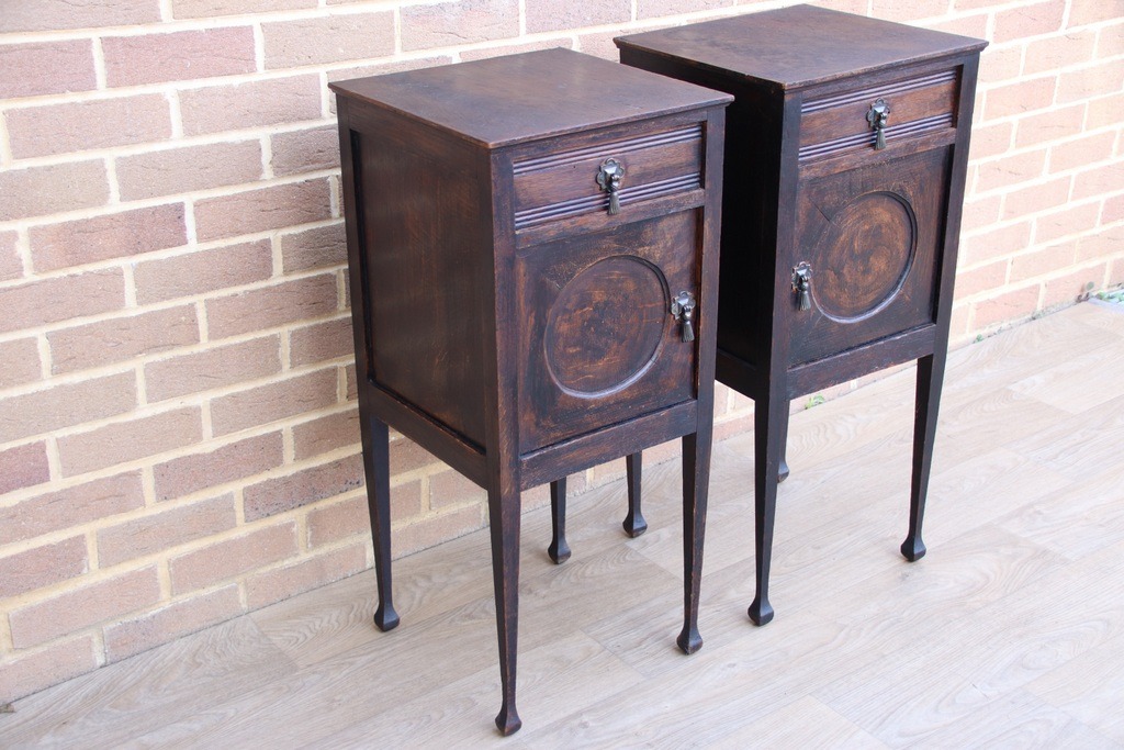 Pair of Antique Bedside Tables - Image 2
