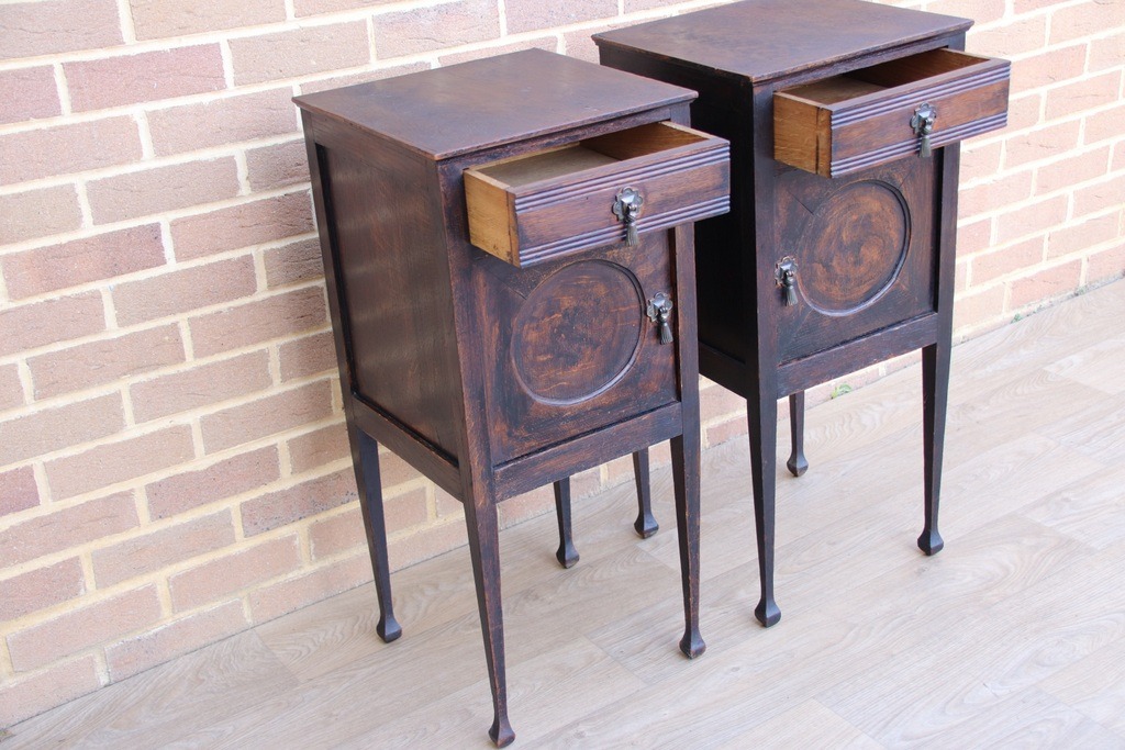 Pair of Antique Bedside Tables - Image 5