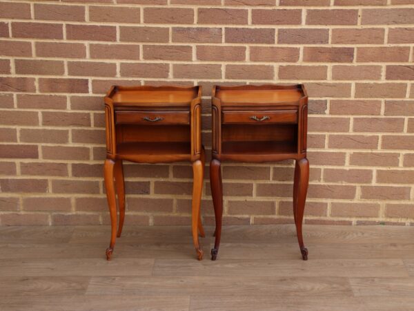 Pair of French Cherry Bedside Tables