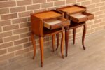 Pair of French Cherry Bedside Tables - Image 5