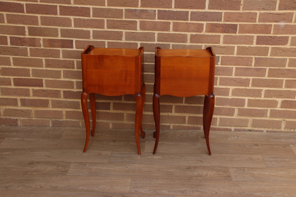 Pair of French Cherry Bedside Tables - Image 11