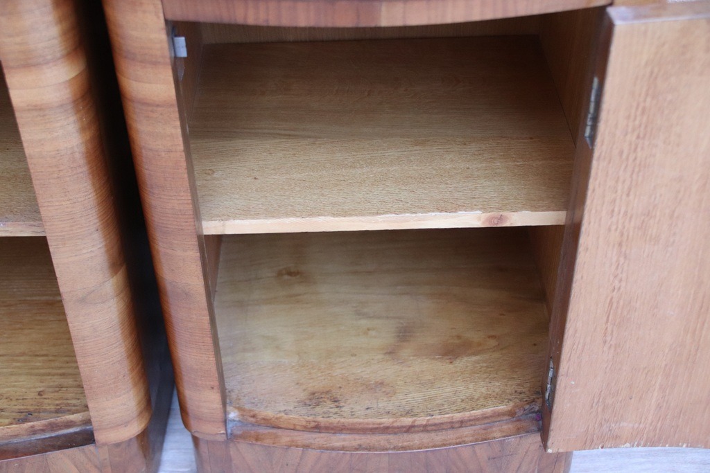 Pair of Art Deco Walnut Bedside Cabinets - Image 14