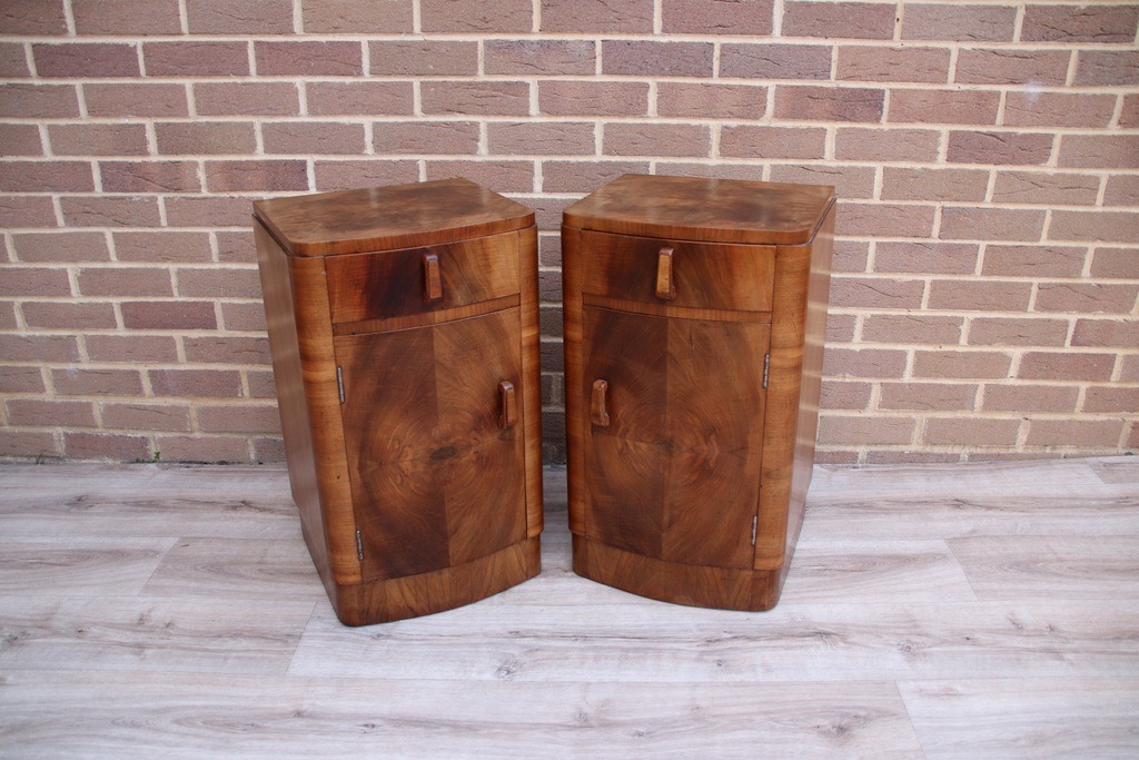 Pair of Art Deco Walnut Bedside Cabinets - Image 15