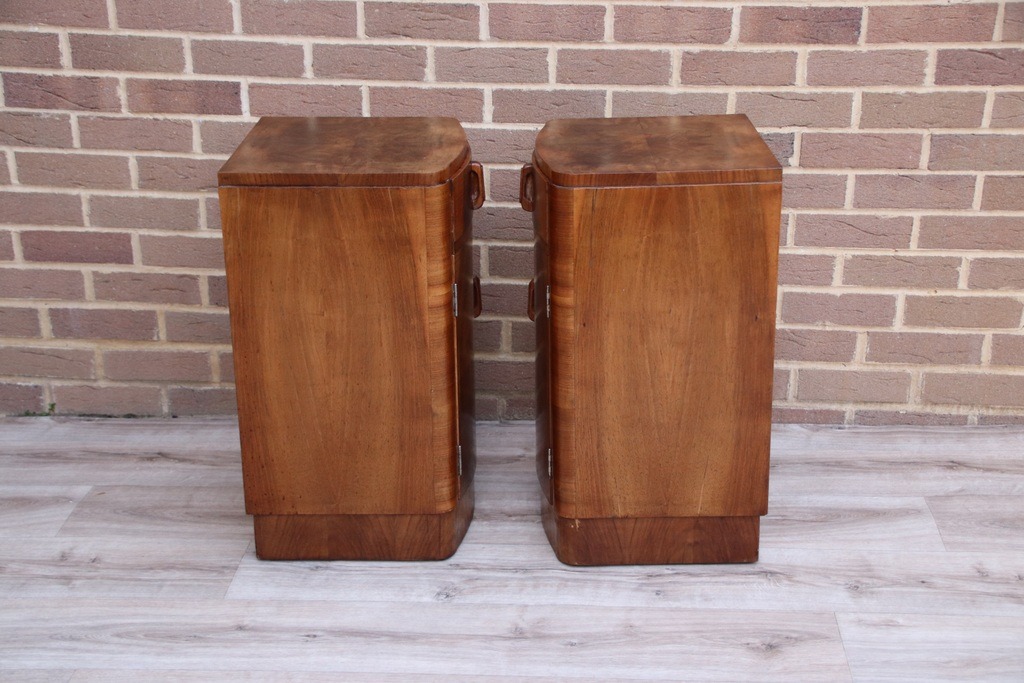 Pair of Art Deco Walnut Bedside Cabinets - Image 16